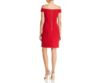 Adrianna Papell Womens Cold Shoulder Mini RED Cocktail Dress