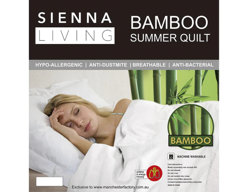 Sienna Living Bamboo Fibre Summer Quilt Double