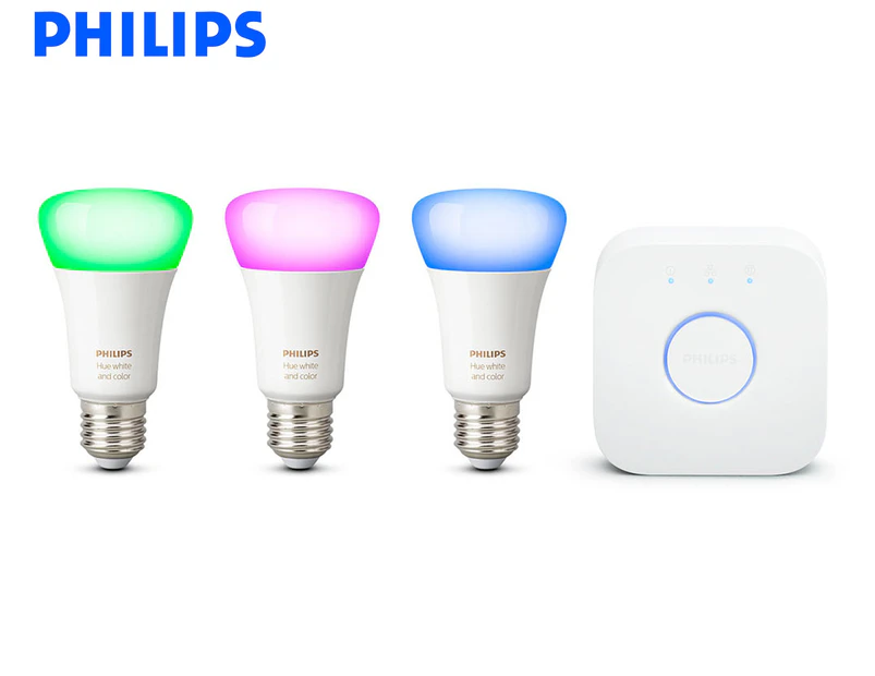 Philips 10W Hue Smart LED E27 Starter Kit - White/Colour
