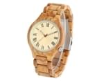 Fashionable Silver Dial Wooden Watches Wooden Strap Folding Clasp Wristwatch 2