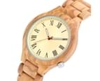 Fashionable Silver Dial Wooden Watches Wooden Strap Folding Clasp Wristwatch 3