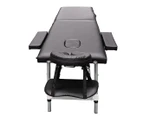 RelaxPro Portable Massage Table Adjustable Aluminium 2-Fold Beauty Therapy Bed Waxing 55CM Black