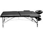RelaxPro Portable Massage Table Adjustable Aluminium 2-Fold Beauty Therapy Bed Waxing 55CM Black