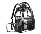 LOKASS Clear Backpack Transparent PVC Multi-Pockets School Backpacks
