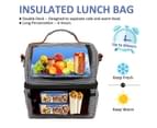 LOKASS Lunch Bags for Women Double Deck Insulated Lunch Box Large Cooler Tote Bag 2