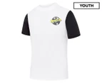 Speedo Boys' Icon Logo Short Sleeve Rashie - White/Black