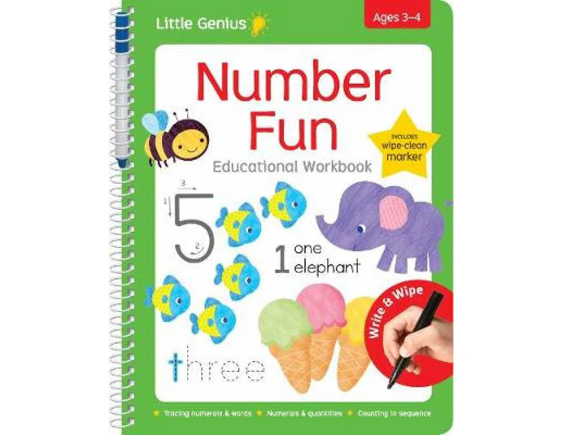 Little Genius Wipe Clean Work Books With Pen: Number Fun