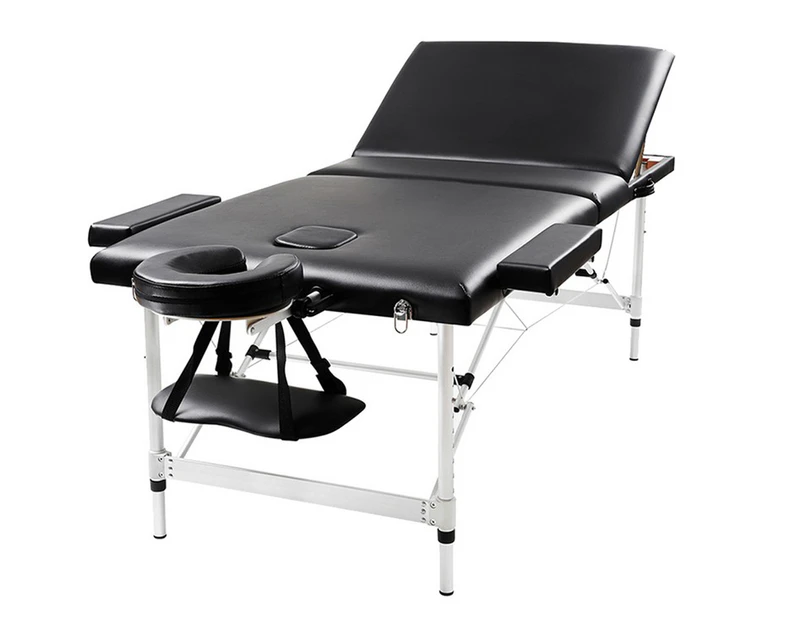 RelaxPro 75CM Massage Table 3 Fold Portable Aluminium Beauty Bed Therapy Waxing