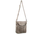 Milleni Cross Body Bag with front chain - Pewter