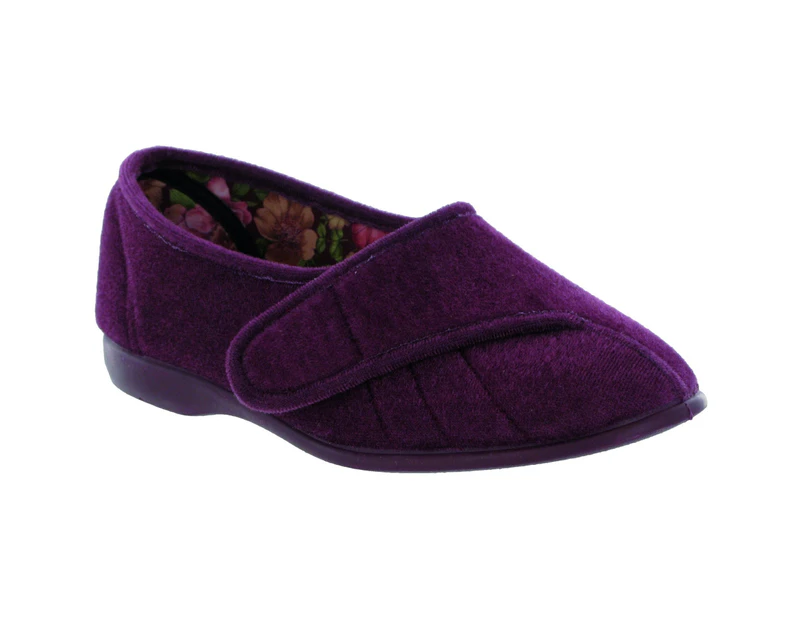 GBS Womens Audrey Touch Fasten Slippers (Heather) - FS1143