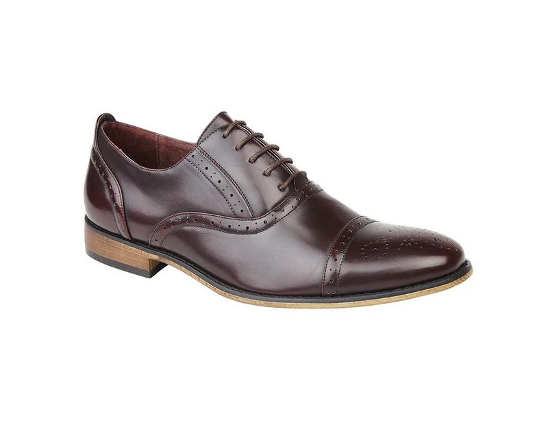 Goor Childrens Boys Capped Lace Oxford Brogue Shoes (Oxblood) - DF1400