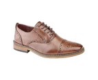 Goor Childrens Boys Capped Lace Oxford Brogue Shoes (Mid Brown) - DF1400
