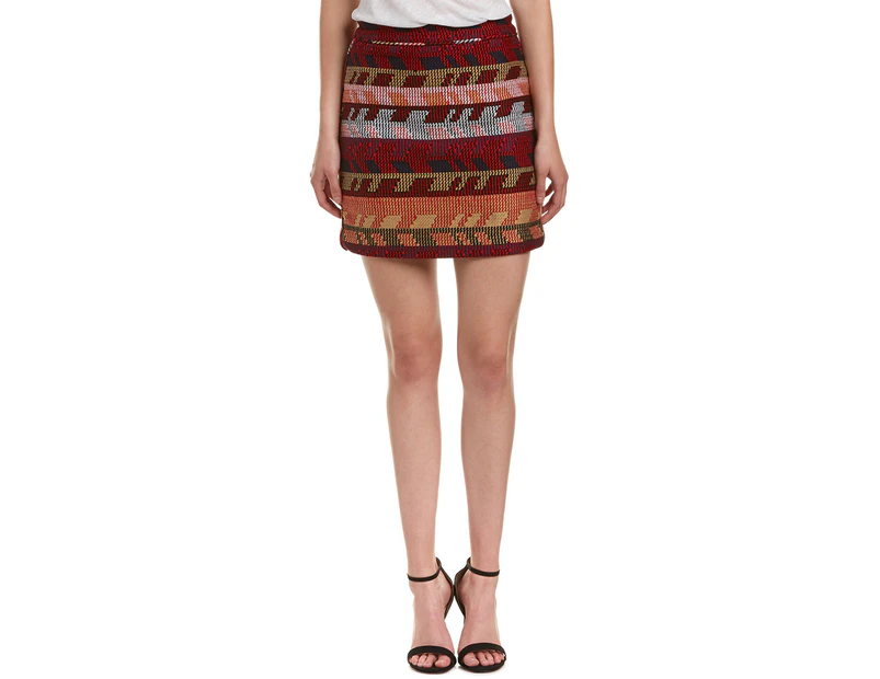 Maje Women's  Jacquard Knit Mini Skirt - Red