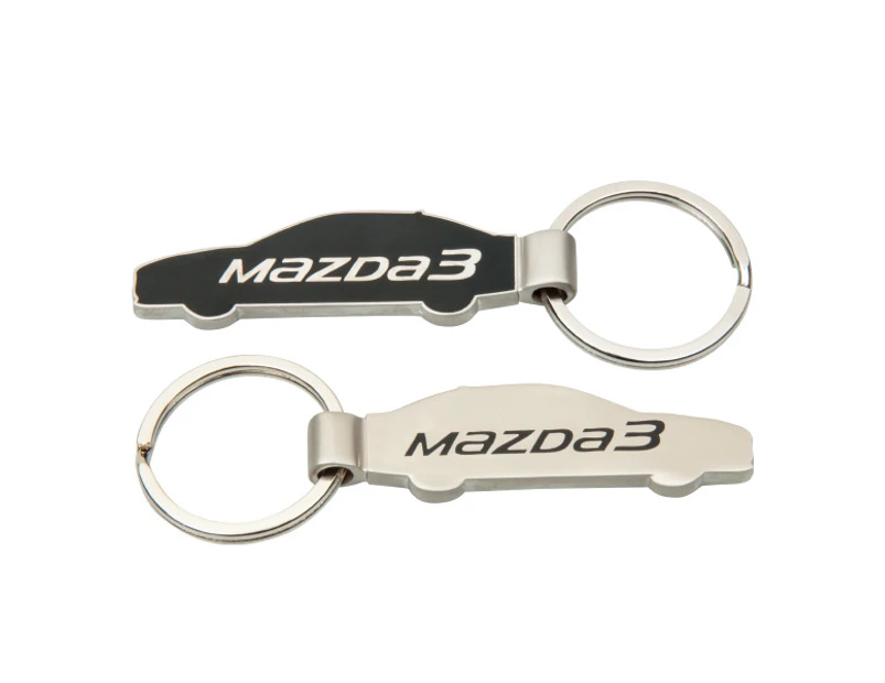 Mazda 3 Keyring Key Ring, Black/Silver Logo Merchandise Gift Part 128.687