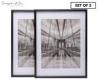 Set of 2 Cooper & Co. 10x13" Premium Metallicus Metal Photo Frames - Black