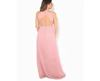KRISP Womens Halterneck Backless Maxi Dress - Pink