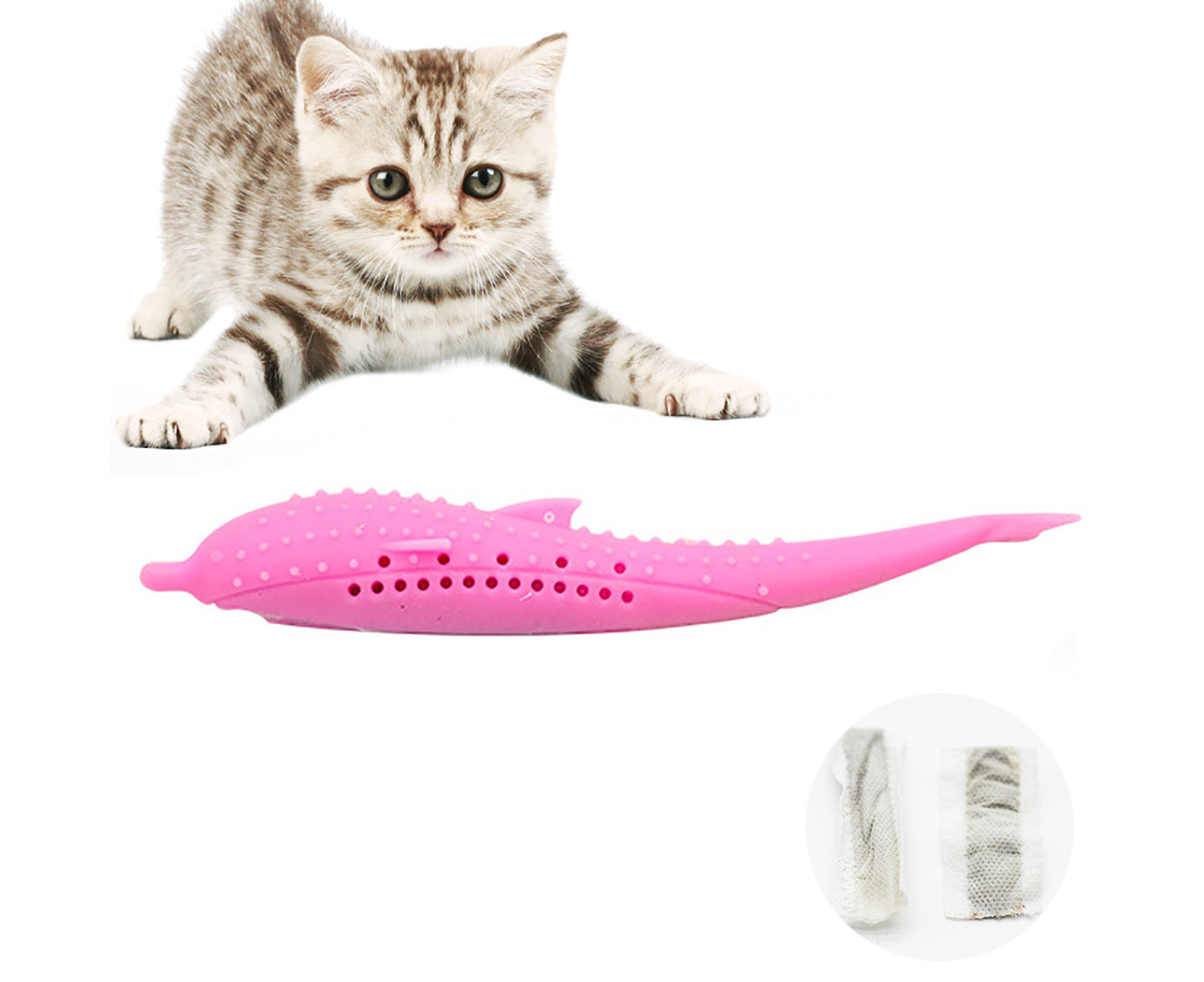 cat dental toy fish