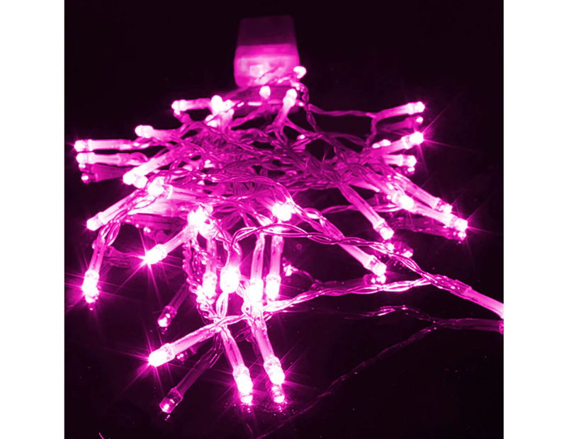 Pink Waterproof 80 LED Net Mesh Curtain Fairy String Party Lights Xmas Wedding Party