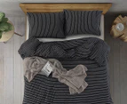 Dreamaker Banjul Cotton Jersey Single Bed Quilt Cover Set - Black/White