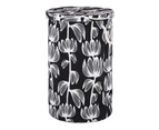 Finlayson Alma Cotton Hand Printed Collapsible Laundry Basket Black/White