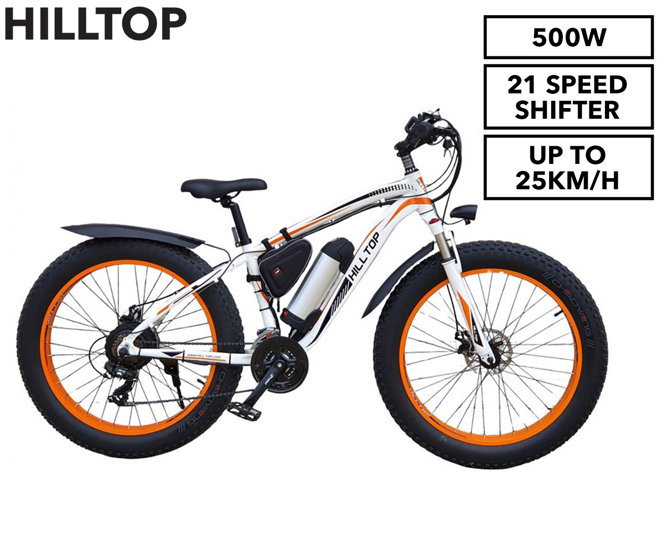 HillTop Fatboy 35V 500W 21-Speed Electric Bike - 5Df97b4Db3757325903870