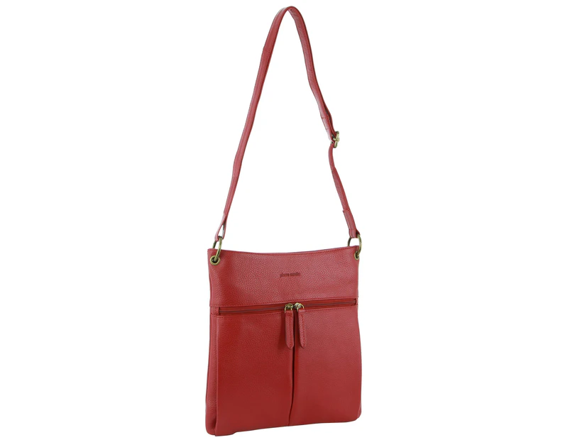 Pierre Cardin Italian Leather Cross Body Bag (PC3052) - Red
