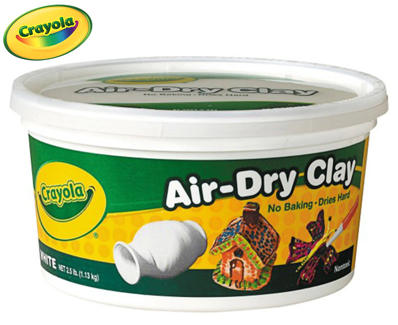 Crayola 1.13kg Air Dry Clay Tub Kids/Children 6y+ Modelling Mold Play Toy White