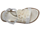 Monnalisa Girls' Flower Sandals - White