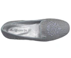 Miss Blumarine Girls' Embroidered Loafers - Light Grey