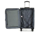 Swiss Luggage Suitcase Lightweight with  4 wheels 360 degree rolling SoftCase 2-Piece Set SN8918A&B-Black