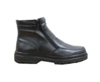 Roamers Mens Twin Zip Faux Fur Thermal Warm Lined Boots (Black) - DF226