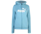Puma Womens No1 Logo Hoodie Hoody Hooded Top Ladies - Milky Blue Zip