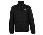 adidas Mens Padded Jacket Coat Top - Black Zip Stripe Long Sleeve Full Zip