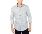 Tasso Elba Mens Beraco Cotton Floral Button-Down Shirt