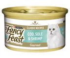 24 x Purina Fancy Feast Classic Recipe Cat Food Gourmet Cod, Sole & Shrimp 85g