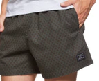 Ben Sherman Men's Geo Floral Elastic Shorts - Dark Olive