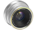 7artisans Photoelectric 25mm f/1.8 Lens for Fuji FX-Mount - Silver