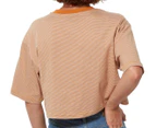 Lee Women's Baggy Crop Tee / T-Shirt / Tshirt - Inca Stripe