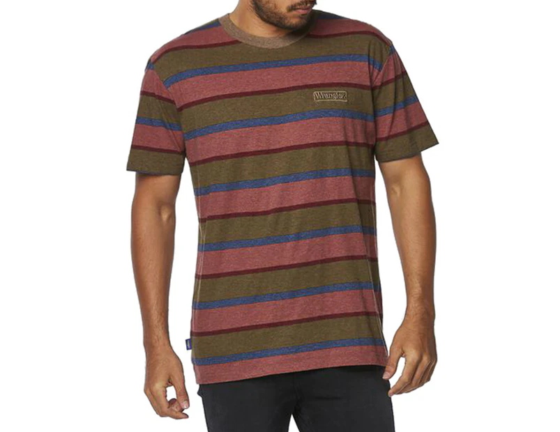 Wrangler Mens Vedder T Shirt In Olive Brick T Shirts Short Sleeve