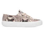 Superga Women's 2750 Synthetic Snake Sneakers - Taupe/Black