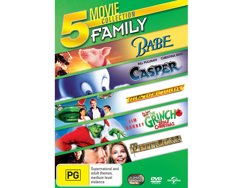 Babe / Casper / Thunderbirds / The Grinch / Peter Pan DVD Region 4