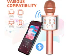 Wireless Microphone Noise Reduction Voice Changer for Karaoke Party Speech-Rose Gold