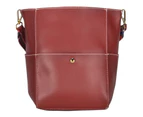 MOORGENE PU Leather Shoulder Handbag With Colorful Strap-Red