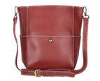 MOORGENE PU Leather Shoulder Handbag With Colorful Strap-Red