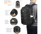 DBG Unisex 17.3 Inch Laptop Backpack With TSA Lock-Black