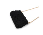 MOORGENE Fashion Plush Crossbody Zipper Bag-Black