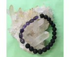 Kids Little Tumbled Amethyst, Clear Crystal Quartz and Lava Stone Aromatherapy Diffuser Bracelet