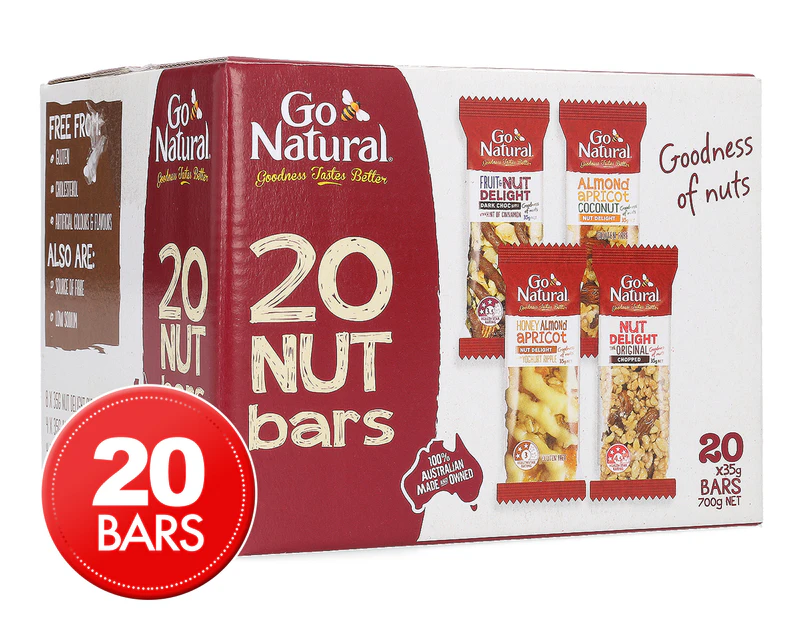20 x Go Natural Nut Bars Assorted Flavours 35g