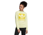 Adidas Originals Women's Trefoil Crew Sweatshirt - Ice Yellow