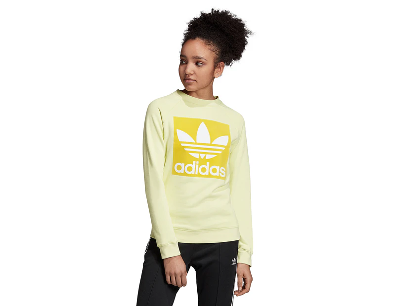 Adidas Originals Women's Trefoil Crew Sweatshirt - Ice Yellow
